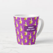 Funny Bananas About Coffee Bold Pixel Art Pattern Milchtasse (Rechte Ecke)