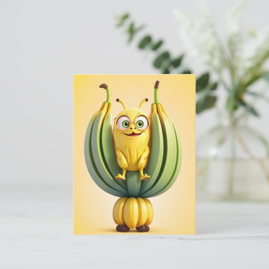 Funny Banane Postkarte (Stehend Vorderseite)