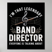 Funny Band Director Music Teacher Back To School  Poster (Vorne)