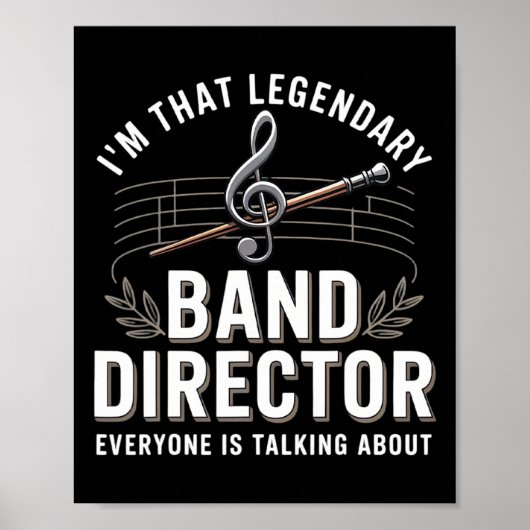 Funny Band Director Music Teacher Back To School  Poster (Vorne)