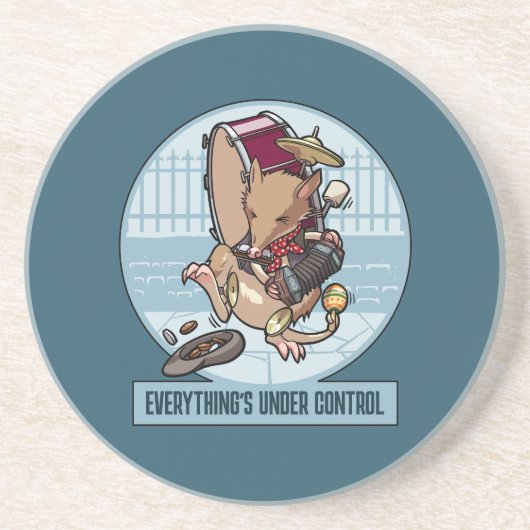 Funny Bandicoot Alles ist unter Kontrolle Cartoon Getränkeuntersetzer (Vorne)