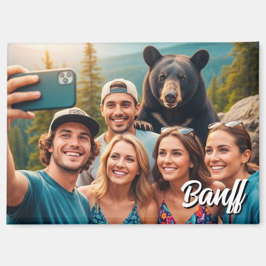 Funny Banff National Park Canada Black Bear Magnet (Vorderseite)