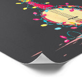 Funny Banjo Christmas Graphics Lights Lover Player Poster (Ecke)