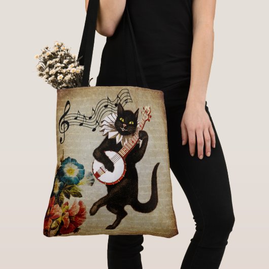 Funny Banjo Musician Cat Tote Bag Tasche (Von Nahem)