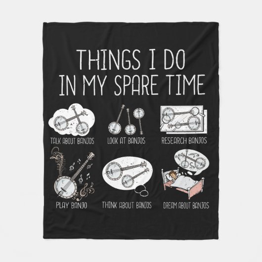Funny Banjo Player gibt Country Music Bluegrass Fleecedecke (Vorderseite)