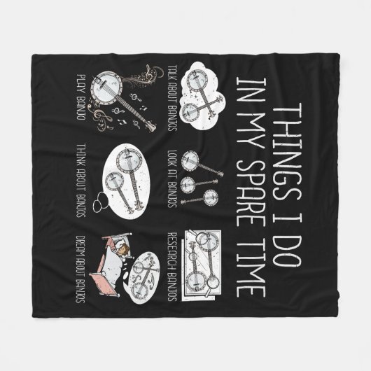 Funny Banjo Player gibt Country Music Bluegrass Fleecedecke (Vorderseite (Horizontal))