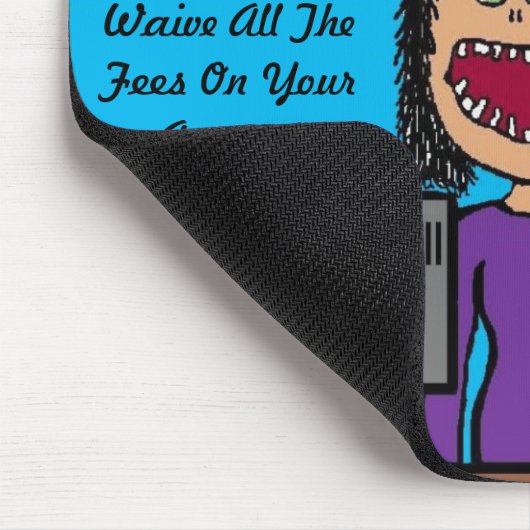 Funny Bank Clerk Cartoon Mousepad (Ecke)