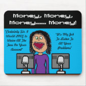 Funny Bank Clerk Cartoon Mousepad (Vorne)