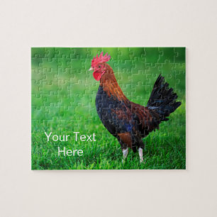 Funny Bantam Rooster Custom Puzzle