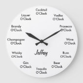 Funny Bar Alcohol Uhr Personalisierte Uhr (Vorderseite)