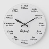 Funny Bar Alcohol Uhr Personalisierte Uhr (Vorderseite)