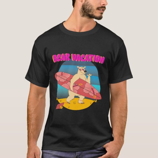 Funny Bär Beach Ferien T - Shirt (Vorderseite)