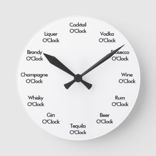 Funny Bar Clock Black and White Runde Wanduhr