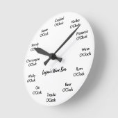 Funny Bar Clock Black und White Runde Wanduhr (Winkel)