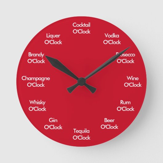 Funny Bar Clock Red Personalisiert Clock Runde Wanduhr (Vorderseite)