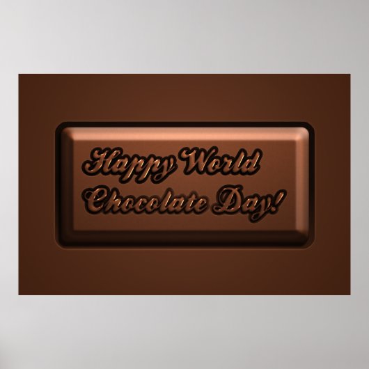 Funny Bar Text Happy World Chocolate Day Poster (Vorne)