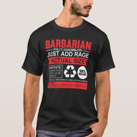 Funny Barbarian Role Play RPG Element Würfel Gamer T-Shirt (Vorderseite)