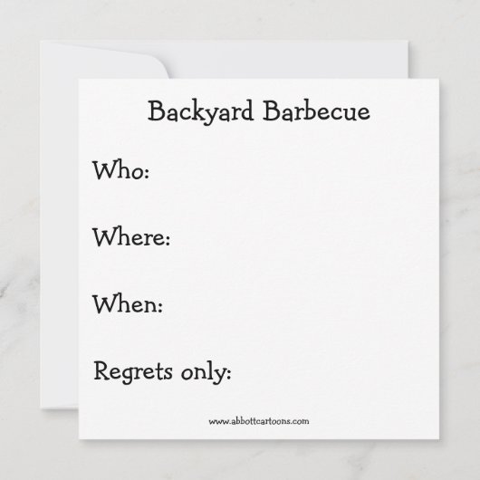 Funny Barbecue Einladung Spectickles (Rückseite)
