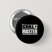 Funny Barbecue Grill Master Grillen Lovers Bar-b-q Button (Vorne & Hinten)