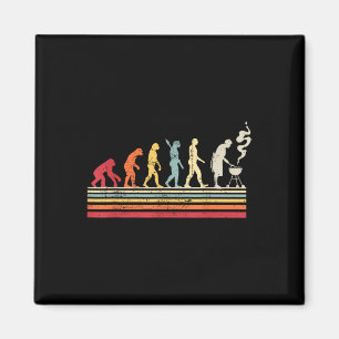 Funny Barbecue Grill Vater Evolution Man Vintag Re Magnet