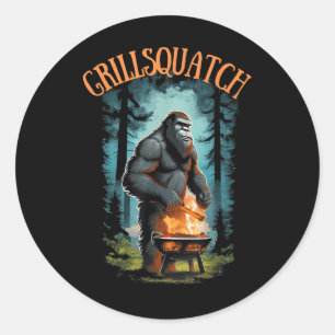 Funny Barbecue Griller Shirt - Bigfoot Grillen Sa Runder Aufkleber
