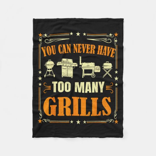 Funny Barbecue Grilling You Can Never Have Too Man Fleecedecke (Vorderseite)