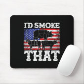 Funny Barbecue Id Smoke That Patriotic Grillmaster Mousepad (Mit Mouse)
