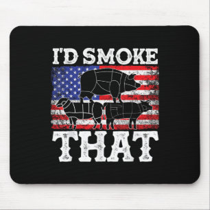 Funny Barbecue Id Smoke That Patriotic Grillmaster Mousepad