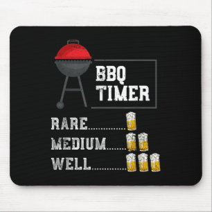 Funny Barbecue Koch geräuchert Fleisch Steak Bierg Mousepad