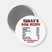 Funny Barbecue Menu Magnet (Vorderseite/Rückseite)
