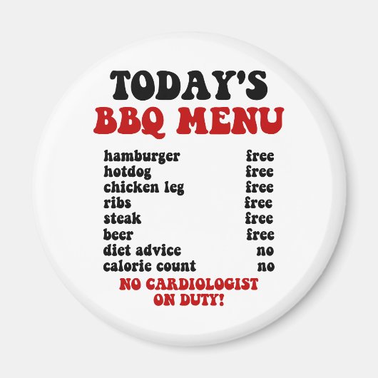 Funny Barbecue Menu Magnet (Vorne)