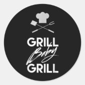 Funny Barbecue Quote Shirt Grill Baby Grill Grille Runder Aufkleber (Vorderseite)