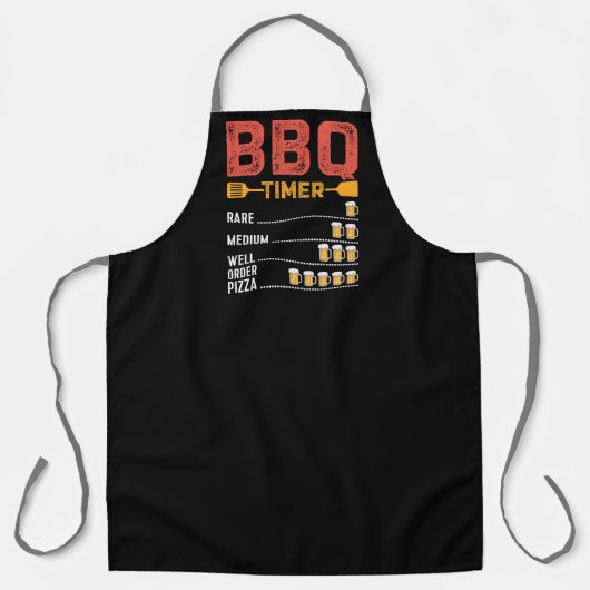 Funny Barbecue Timer Zahl der Bier Selten Mittel Schürze (Vorderseite)