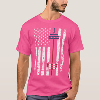 Funny Barbell Art Barbell Flag Weightlift Fitne T-Shirt