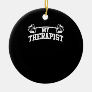 Funny Barbell Design für Männer Weibchengewichte Keramik Ornament