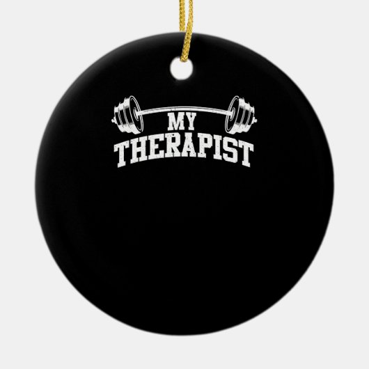 Funny Barbell Design für Männer Weibchengewichte Keramik Ornament (Vorne)