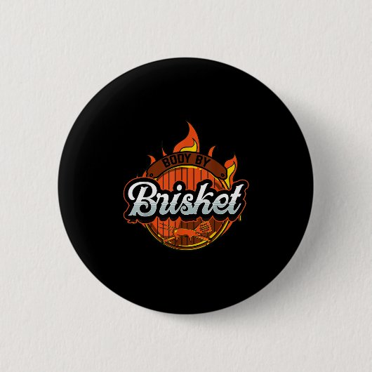 Funny barbeque Grillen Grey by Brisket Fleisch Rau Button (Vorderseite)