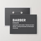 Funny Barber Definition Button (Vorderseite/Rückseite)