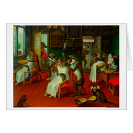 Funny Barber Shop Salon Katzen Affen