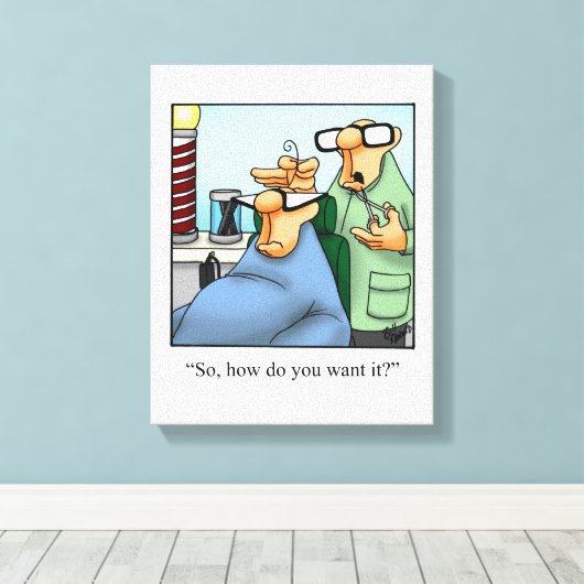Funny Barber Shop Wrapped Canvas Leinwanddruck (Insitu (Holzboden))
