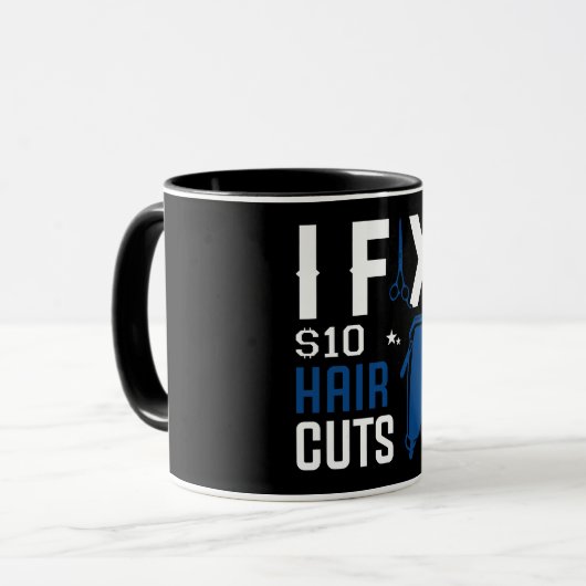 Funny Barber Tasse (Vorderseite Links)
