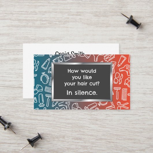 Funny Barber Telefonnummerkarte (Vorderseite/Rückseite Beispiel)