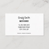 Funny Barber Telefonnummerkarte (Rückseite)