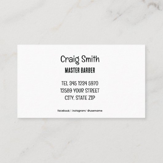 Funny Barber Telefonnummerkarte (Rückseite)