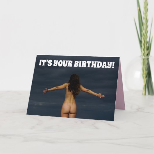 FUNNY BARE HINTERN STREAKT BIRTHDAY CARD KARTE (Vorderseite)