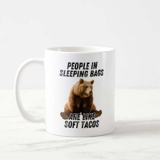 Funny Bären Camping Zitat - Camper Spaß Kaffeetasse (Links)