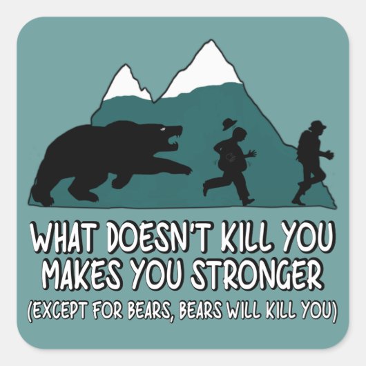 Funny Bären Quadratischer Aufkleber (Vorderseite)