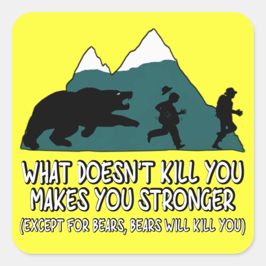 Funny Bären Quadratischer Aufkleber (Vorderseite)