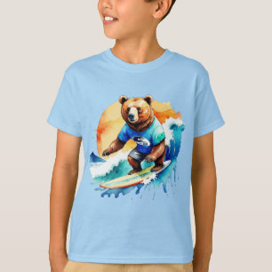 Funny Bären Surfing T - Shirt