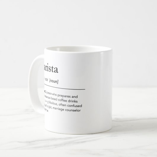 Funny barista Definition Job Beschreibung Kaffeetasse (Vorderseite Links)